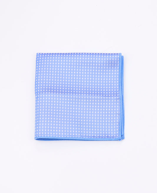 Pochette de Costume Bleu n°2 à Pois en Polyester «Louis»