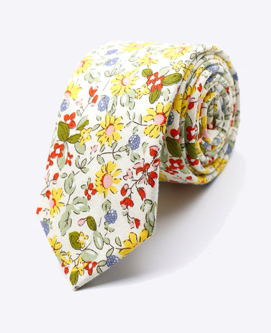 Cravate Liberty Blanc n°5 Homme en Coton | Charles - Unipap's