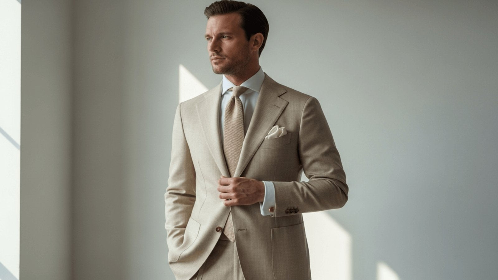 Quelle cravate porter avec un costume beige ? Kuva