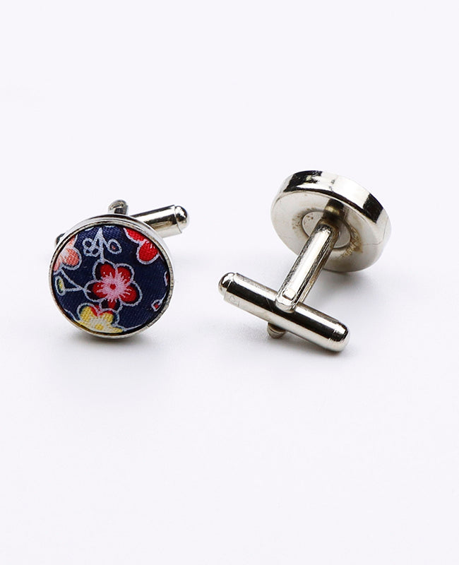 Boutons de Manchette Liberty Bleu n°12 en Coton | Gaspard - Unipap's