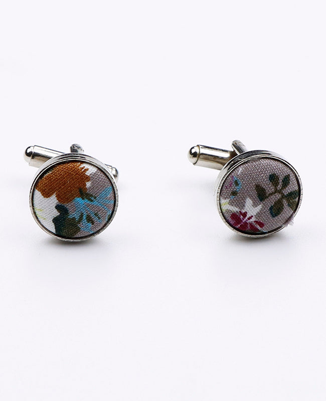 Boutons de Manchette Liberty Bleu n°1 en Coton | Gaspard - Unipap's