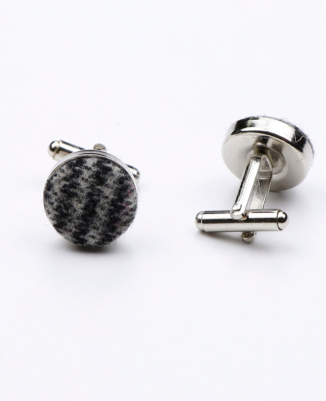 Boutons de Manchette Tartan Gris n°7 en Laine | Norbert - Unipap's