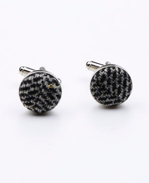 Boutons de Manchette Tartan Gris n°8 en Laine | Norbert - Unipap's