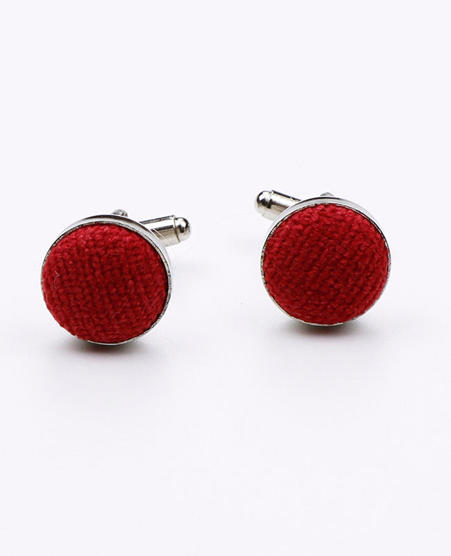 Boutons de Manchette Rouge n°2 en Effet Velours | Simon - Unipap's
