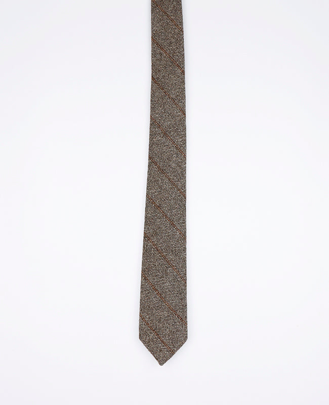 Cravate Tartan Gris n°3 Homme en Laine | Norbert - Unipap's