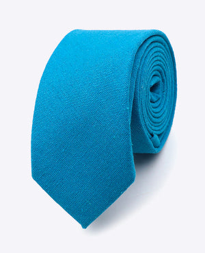 Cravate Bleu n°3 Homme en Lin | Basile - Unipap's
