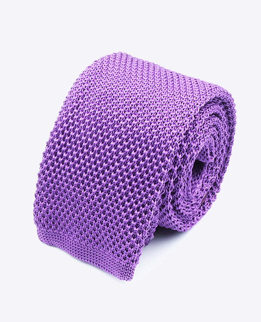 Cravate Violet Homme en Tricot «Léon»