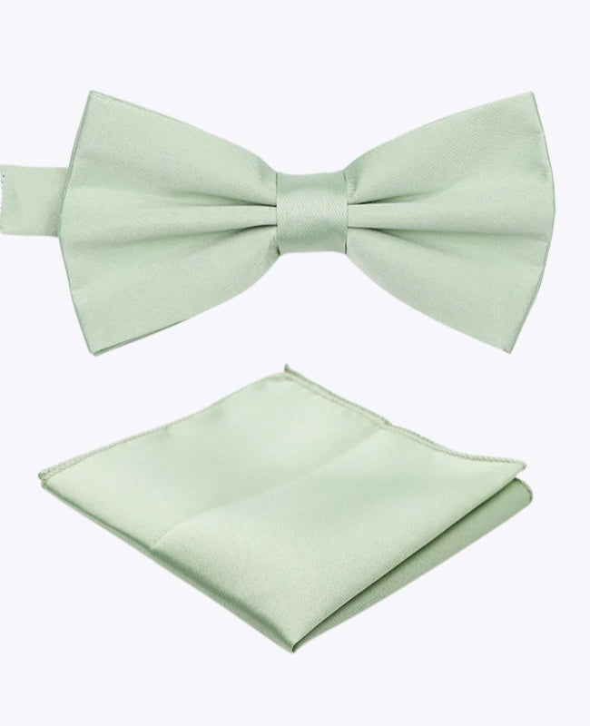 Noeud Papillon + Pochette de Costume Vert n°1 Homme en Polyester «Anatole»