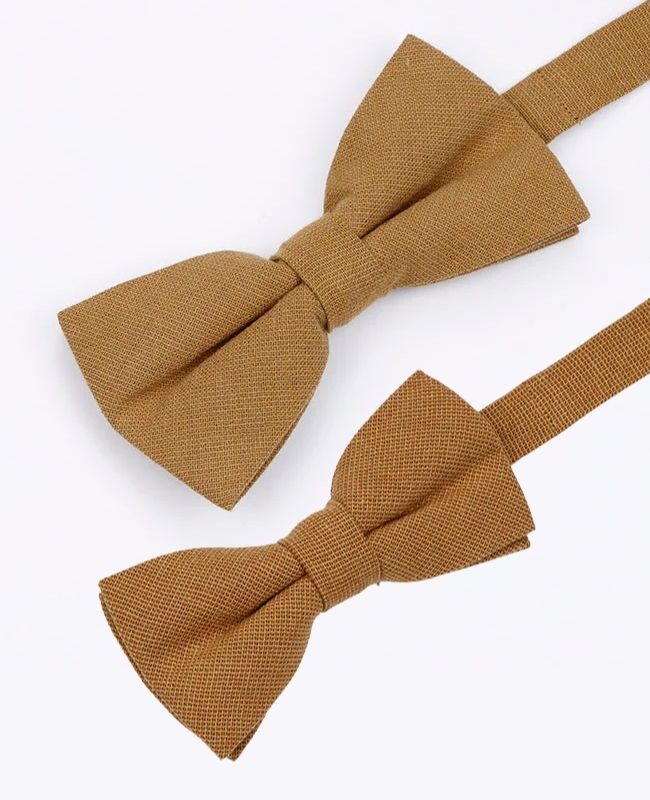 Noeuds Papillon Marron Père & Fils en Coton «Edgard»