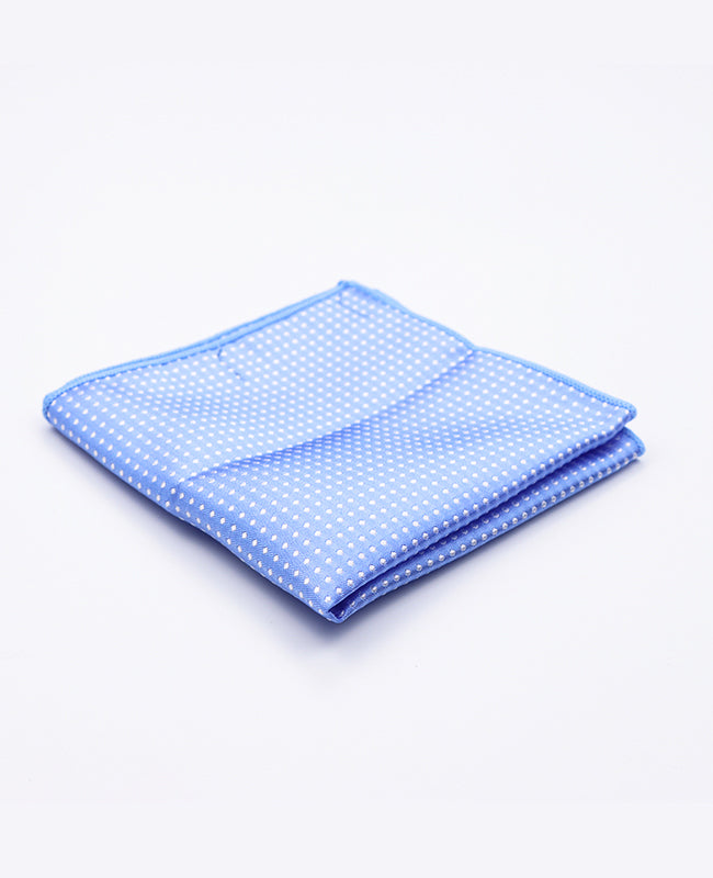 Pochette de Costume Bleu n°2 à Pois en Polyester «Louis»