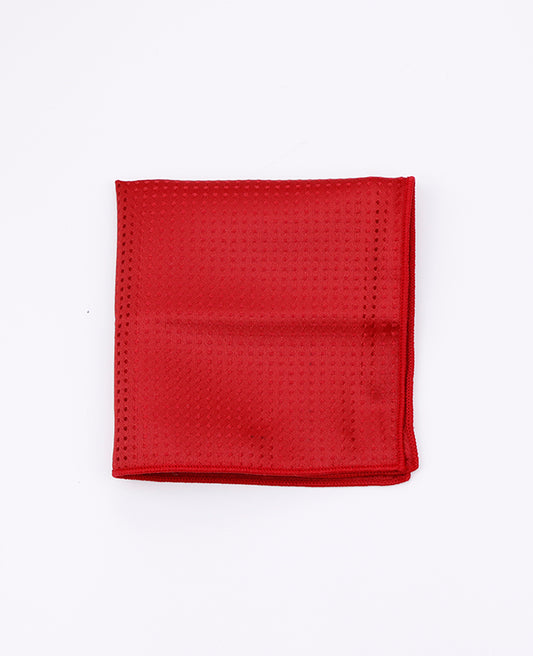 Pochette de Costume Rouge n°1 à Pois en Polyester «Louis»
