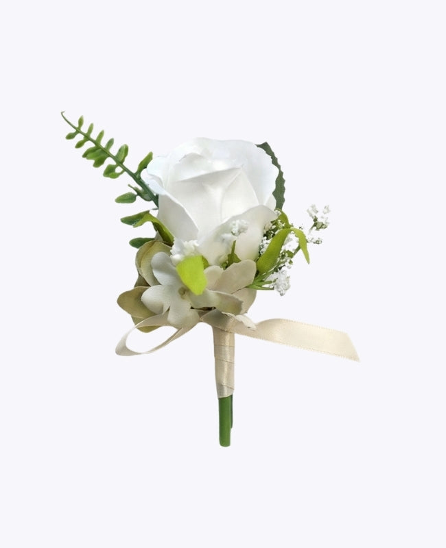 Boutonnière Fleur Blanc Homme «Gabriel»