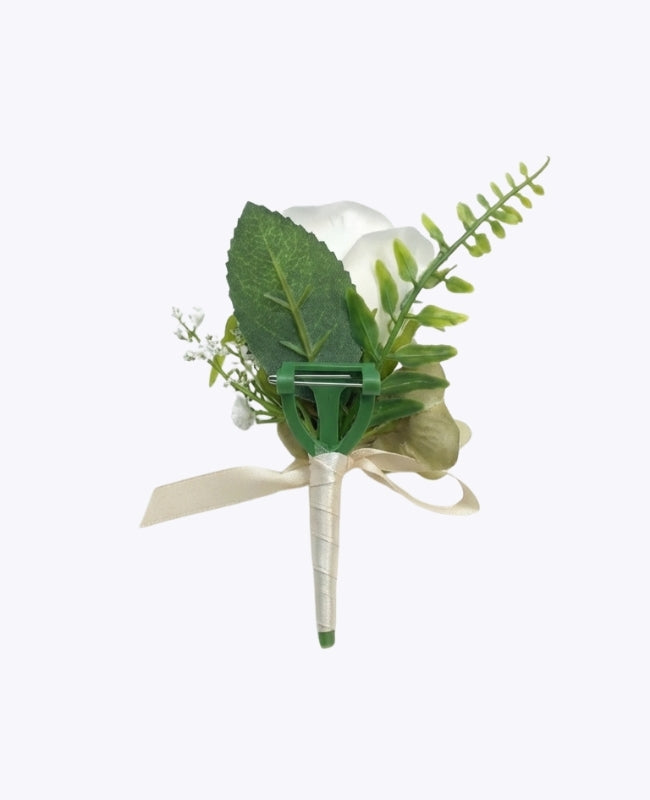 Boutonnière Fleur Blanc Homme «Gabriel»