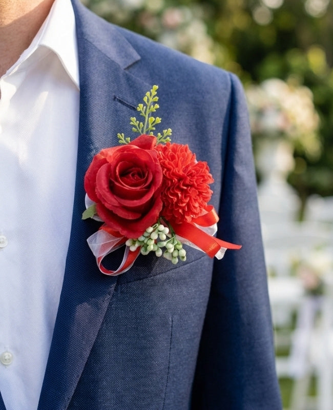 Napinläpi kukka Punainen Miehet "Valentin"