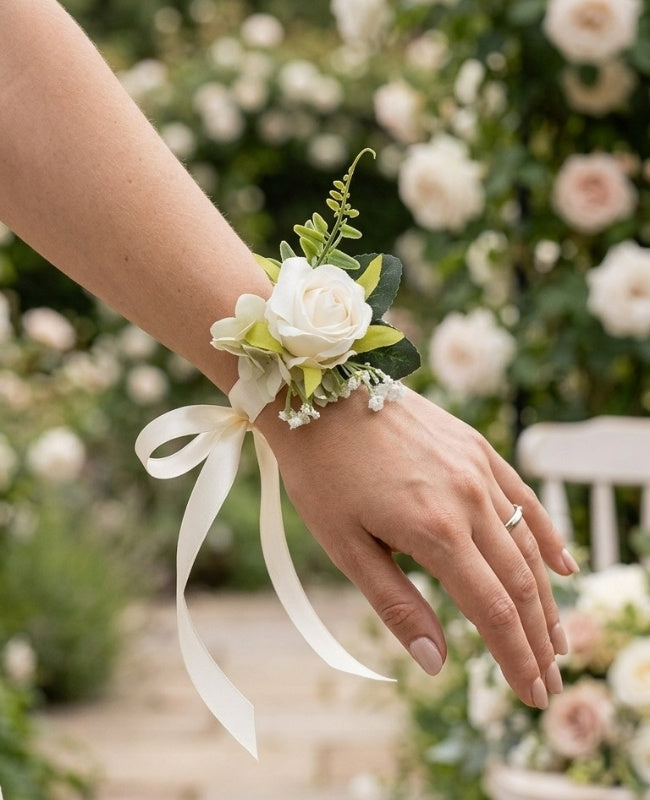 Bracelet Fleur Beige Femme "Gabriel"