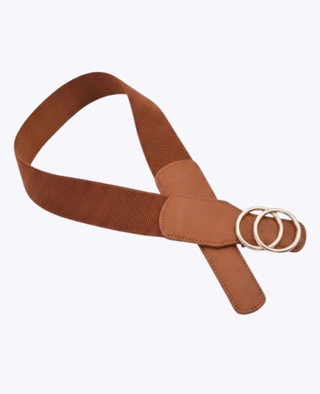 Vyö elastinen mekko Naiset Ruskea Nahka "Madeleine"