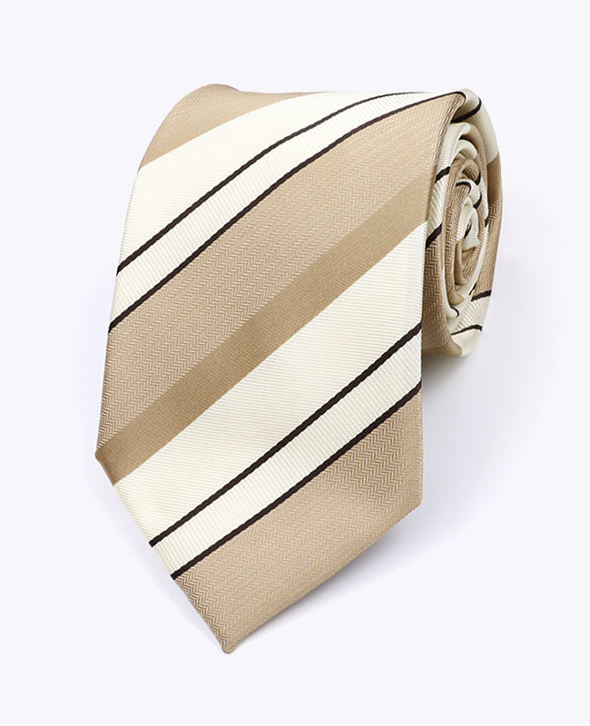 Solmio Beige nro 1 Raidallinen Miehet Polyesteri "Edmond"