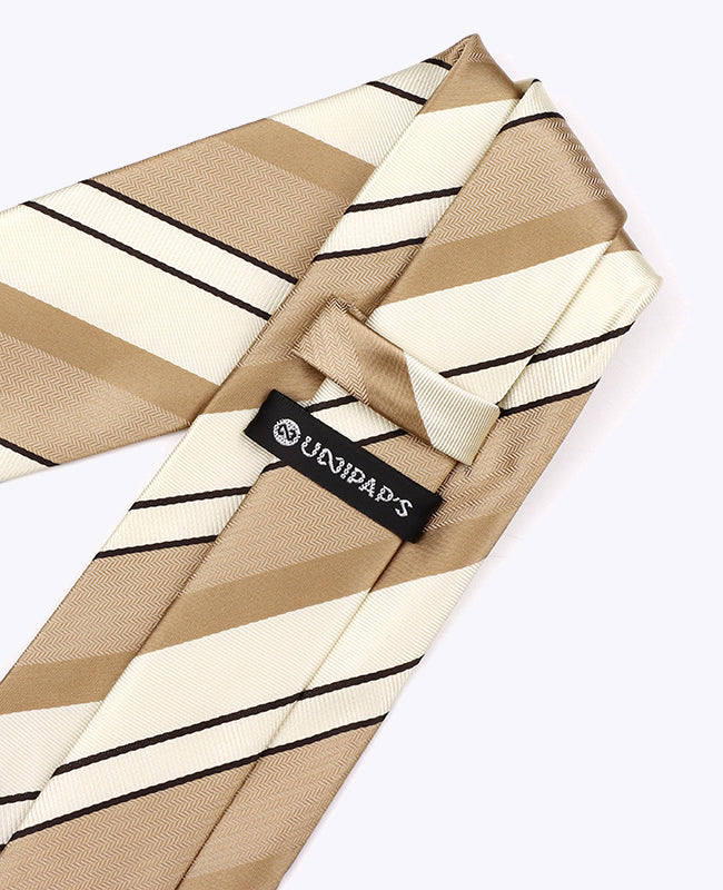 Solmio Beige nro 1 Raidallinen Mies Polyesteri "Edmond"