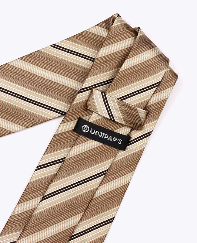 Solmio Beige nro 2 Raidallinen Mies Polyesteri "Edmond"
