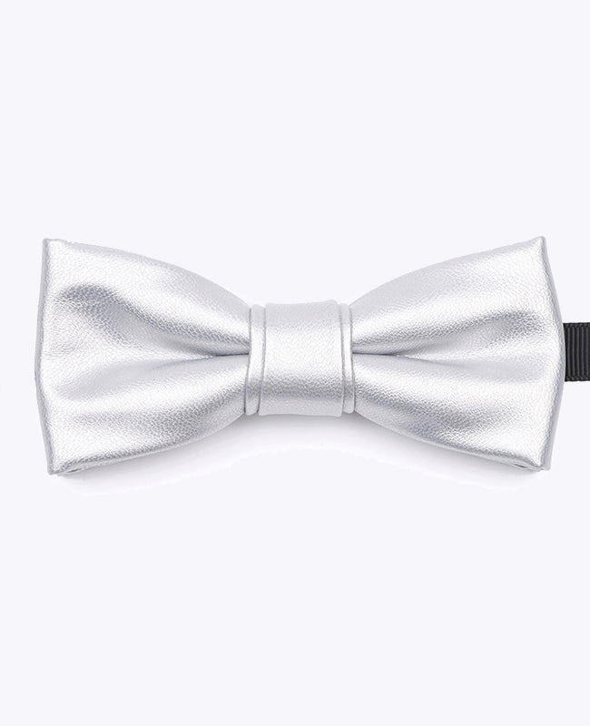 Noeud Papillon Argent Homme en Cuir «Achille»