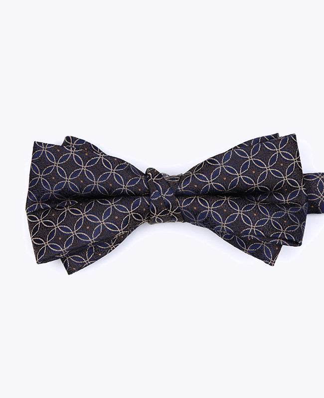 Noeud Papillon Marron n°3 à Motifs Homme en Polyester «Edmond»
