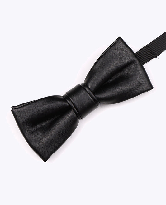 Noeud Papillon Noir Homme en Cuir «Achille»