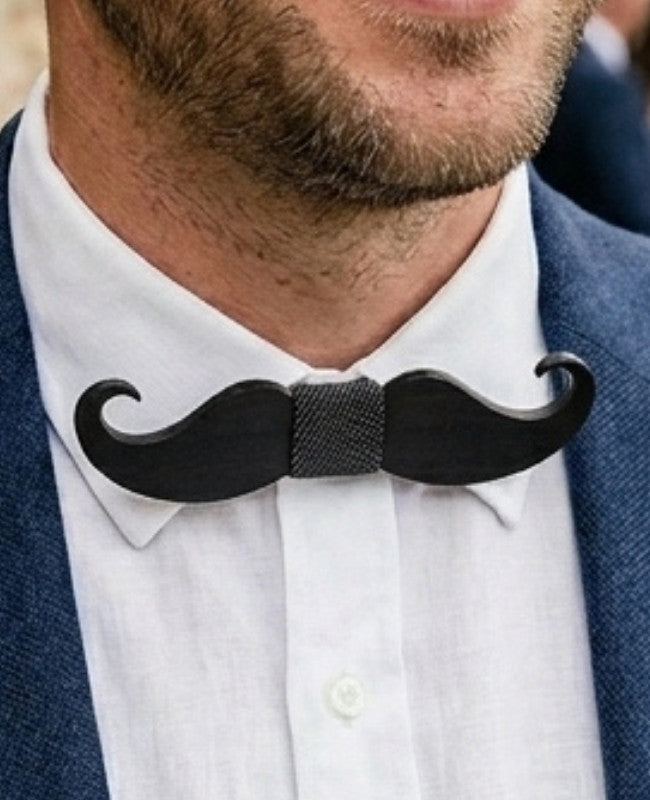 Noeud Papillon Noir Homme en Bois «Théophile»