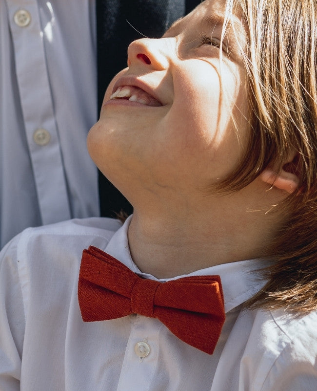 Noeud Papillon Terracotta n°2 Enfant en Effet Velours «Simon»