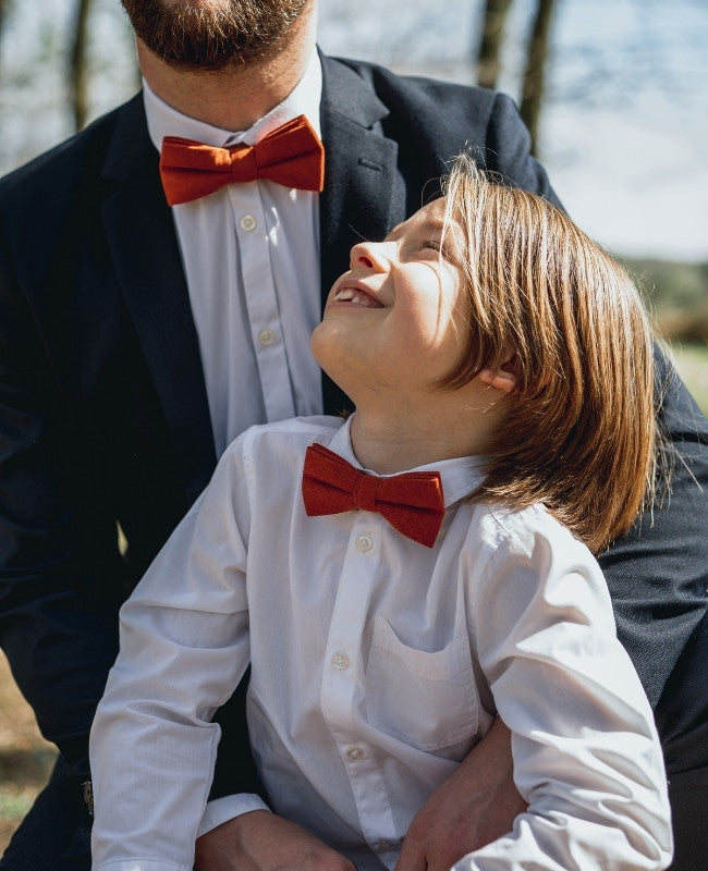 Noeud Papillon Terracotta n°2 Homme en Effet Velours «Simon»