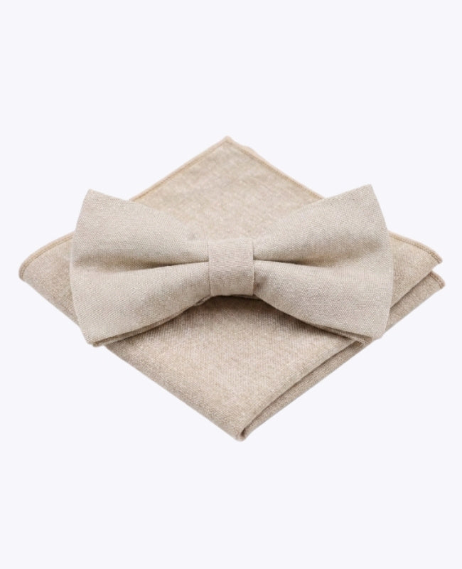 Rusetti + Taskuhuivi Beige Miehet Puuvillaa "Edgard"