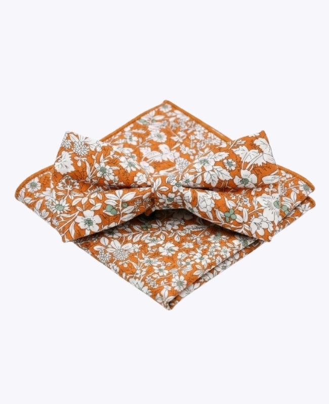 Rusetti + Taskuhuivi Liberty Oranssi Miehet Puuvilla "Clovis"