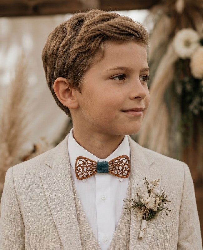 Noeud Papillon Vert Enfant en Bois «Hercule»