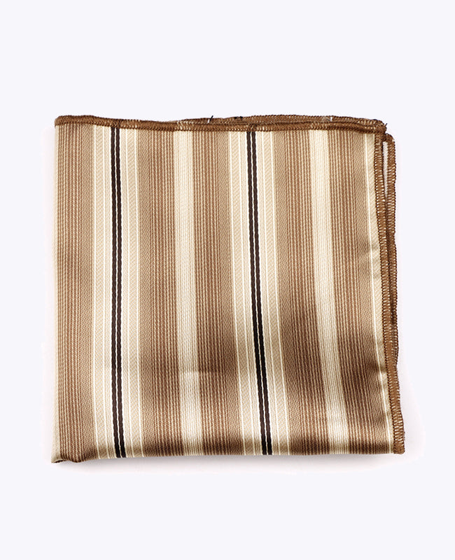 Taskuhuivi Beige nro 2 Raidallinen Polyesteri "Edmond"