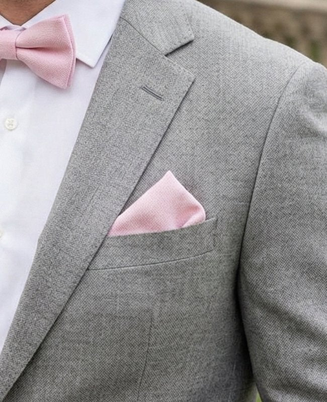 Pochette de Costume Rose n°2 en Coton «Edgard»