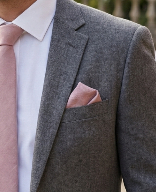 Pochette de Costume Rose n°3 en Coton «Edgard»