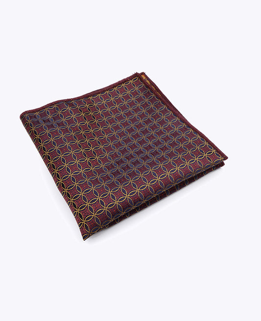 Pochette de Costume Rouge n°3 à Motifs en Polyester «Edmond»