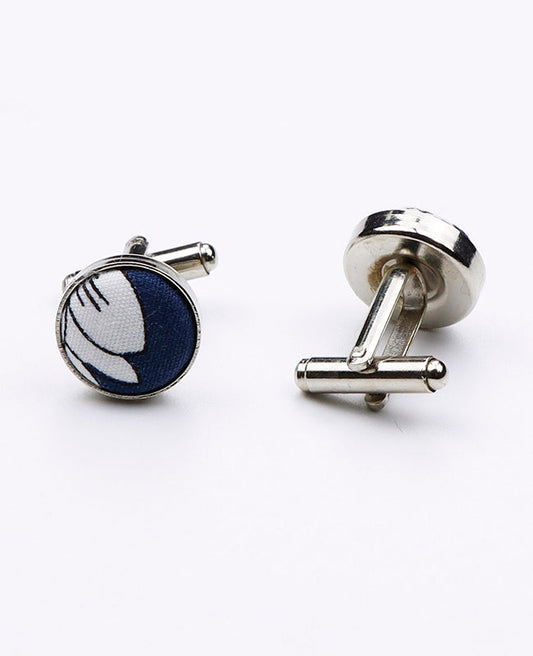 Boutons de Manchette Liberty Bleu n°2 en Coton | Clovis - Unipap's