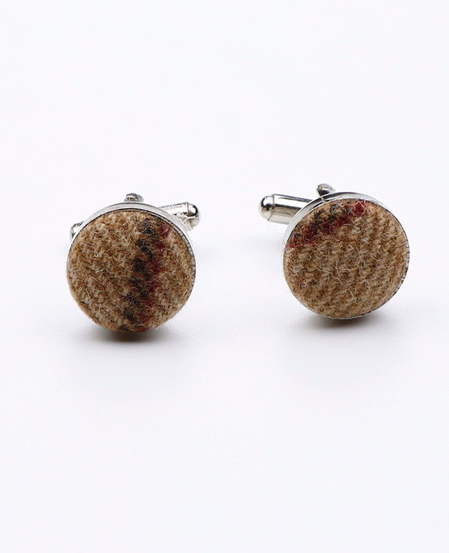 Boutons de Manchette Tartan Marron n°1 en Laine | Nobert - Unipap's