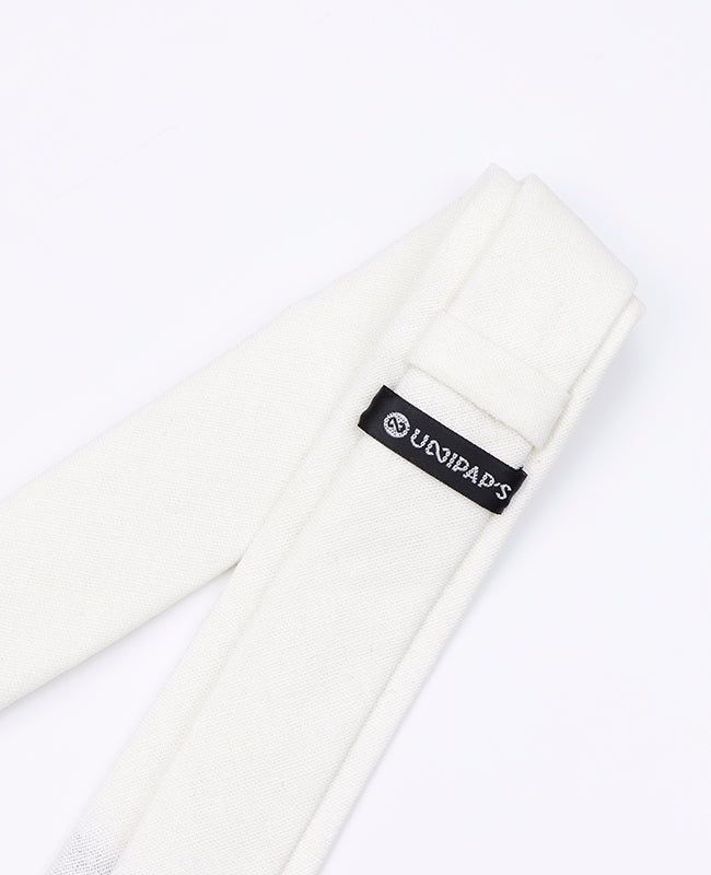 Cravate Blanc n°1 Homme en Lin | Basile - Unipap's