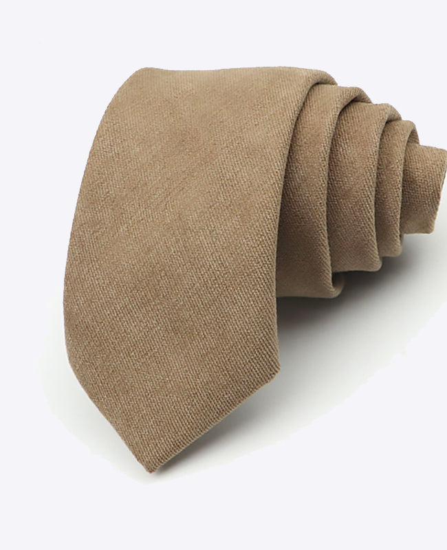 Cravate Marron n°3 Homme en Effet Velours | Simon - Unipap's